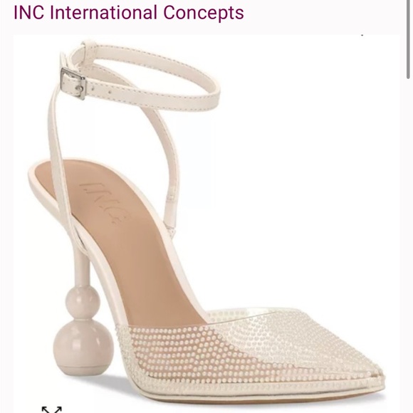 NWOT small beaded sexy shoes with a ball heel - Picture 7 of 8